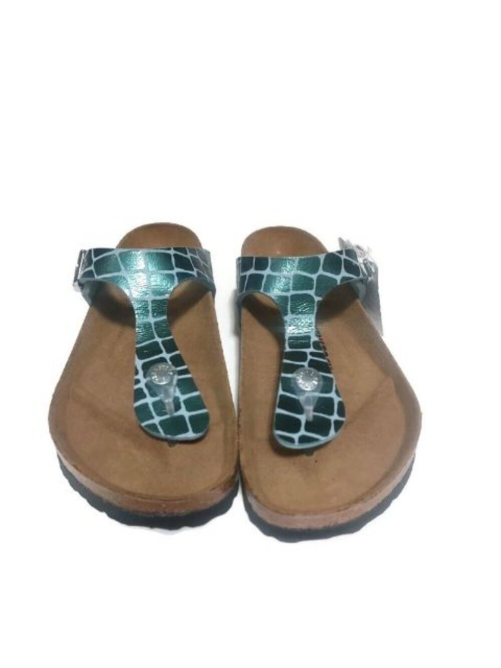 Birkenstock Gizeh Womens 7 Thong Sandals Gator Gleam Ocean Breeze EU 38 Regular - Picture 6 of 9